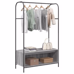 VidaXL 868454 organizzatore per conservazione da appendere Legno Grigio - Vista aggiuntiva 3