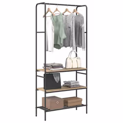 VidaXL 868464 organizzatore per conservazione da appendere Legno Marrone - Vista aggiuntiva 3