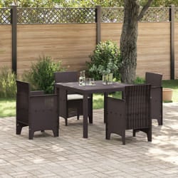 Vidaxl - Set pranzo giardino 5 pezzi con cuscini Marrone Rattan