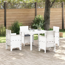 Vidaxl - Set Pranzo Giardino 5 pezzi con cuscini Bianco Polyrattan