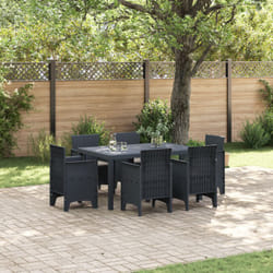 vidaXL Set da Pranzo da Giardino in 7 Pezzi con Cuscini Antracite Polyrattan