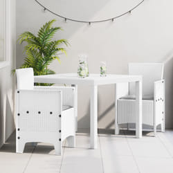 Set da pranzo da giardino 3 Pezzi con Cuscini Bianco Rattan Plastico Vidaxl