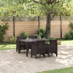 Vidaxl - Set da Pranzo da Giardino 5 Pezzi in Polyrattan Marrone