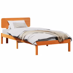 vidaXL Struttura del letto con testiera Marrone cerato 80 x 200 cm - Vista aggiuntiva 3