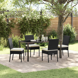 Vidaxl - Set pranzo giardino 5 pezzi polyrattan nero