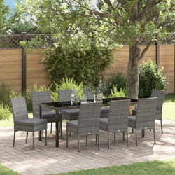 Vidaxl - Set da Pranzo da Giardino 9 Pezzi Grigio Polyrattan