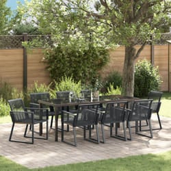 Vidaxl - Set da Pranzo da Giardino 9 Pezzi Nero Rattan Polietilene