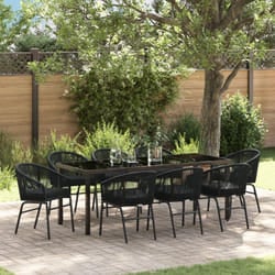 Vidaxl - Set da Pranzo da Giardino 9 Pezzi Nero Rattan Polimerico