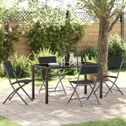 Vidaxl - Set da Pranzo da Giardino 5 Pezzi Nero Textilene e Acciaio