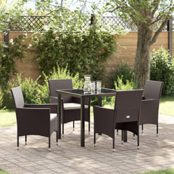 Vidaxl - Set da Pranzo da Giardino 5 Pezzi Marrone Polyrattan