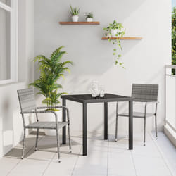 Vidaxl - Set da Pranzo da Giardino 3 Pezzi Grigio Polyrattan
