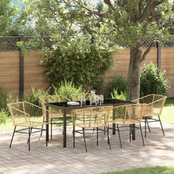 Vidaxl - Set da Pranzo da Giardino in 7 pezzi Rattan Poli Marrone