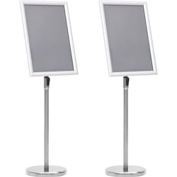 A3 Supporti Pedestal per Poster 2 pz Lega di Alluminio Argento - Vidaxl