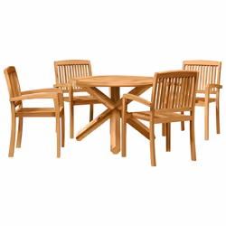 vidaXL Set da Pranzo per Giardino 3 pcs Marrone Legno: Acacia solida - Vista aggiuntiva 2
