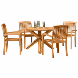vidaXL Set da Pranzo per Giardino 3 pcs Marrone Legno: Acacia solida - Vista aggiuntiva 3