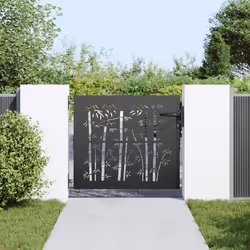 vidaXL Cancello da giardino con blocco Nero 105 x 100 cm - Vista aggiuntiva 3