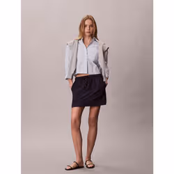 Calvin Klein Camicia corta in popeline di cotone a righe - Vista aggiuntiva 2