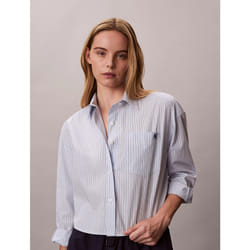 Calvin Klein Camicia corta in popeline di cotone a righe