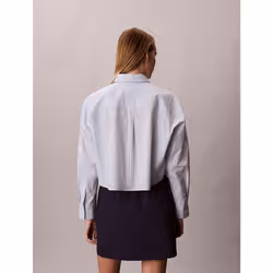 Calvin Klein Camicia corta in popeline di cotone a righe - Vista aggiuntiva 3