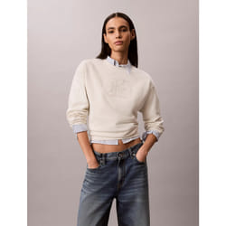 Calvin Klein Felpa in spugna di cotone con monogramma