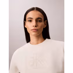 Calvin Klein Felpa in spugna di cotone con monogramma - Vista aggiuntiva 3