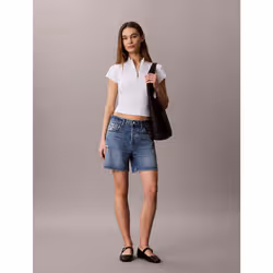 Calvin Klein Top con zip a costine con etichetta monologo - Vista aggiuntiva 2