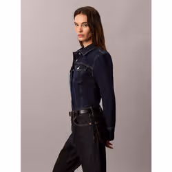 Calvin Klein Camicia button-down trucker in denim Sculpt - Vista aggiuntiva 4