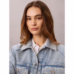 Calvin Klein Giubbotto di jeans a sacchetto Logo Tape - Vista aggiuntiva 3