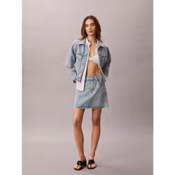 Calvin Klein Giubbotto di jeans a sacchetto Logo Tape - Vista aggiuntiva 4