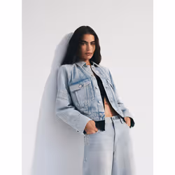 Calvin Klein Giubbotto di jeans a sacchetto Logo Tape - Vista aggiuntiva 2