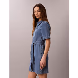Calvin Klein Abito chemisier in denim con cintura - Vista aggiuntiva 5