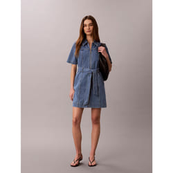 Calvin Klein Abito chemisier in denim con cintura