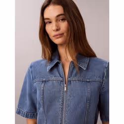 Calvin Klein Abito chemisier in denim con cintura - Vista aggiuntiva 2