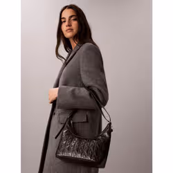 Calvin Klein Borsa da spalla piccola con emblem logo all-over impresso - Vista aggiuntiva 4