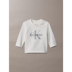 Calvin Klein T-shirt a maniche lunghe con logo neonato
