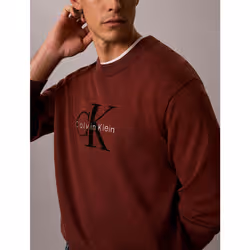 Calvin Klein Maglione relaxed in cotone con grafica monologo - Vista aggiuntiva 5