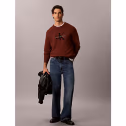 Calvin Klein Maglione relaxed in cotone con grafica monologo - Vista aggiuntiva 2
