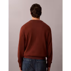 Calvin Klein Maglione relaxed in cotone con grafica monologo - Vista aggiuntiva 4