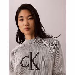 Calvin Klein Maglione a costine grafico con monogramma - Vista aggiuntiva 3