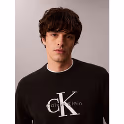 Calvin Klein Maglione relaxed in cotone con grafica monologo - Vista aggiuntiva 3