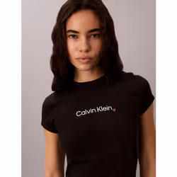 Calvin Klein T-shirt slim con logo a cuore - Vista aggiuntiva 3