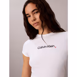 Calvin Klein T-shirt slim con logo a cuore - Vista aggiuntiva 3