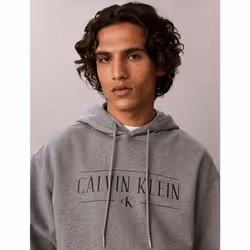 Calvin Klein Felpa con cappuccio con logo in stile college di cotone - Vista aggiuntiva 2