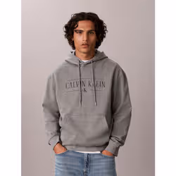 Calvin Klein Felpa con cappuccio con logo in stile college di cotone - Vista aggiuntiva 3