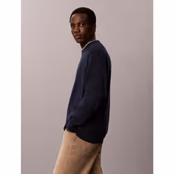Calvin Klein Maglione classico in cotone con monogramma - Vista aggiuntiva 4