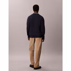 Calvin Klein Maglione classico in cotone con monogramma - Vista aggiuntiva 5