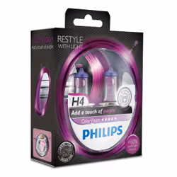 Philips ColorVision Tipo di lampadina: H4 Lampadina per fari auto viola, 60 W, H4/H7, 3350 K