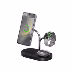 Samsung GP-PWU024WIABW, Interno, USB, Carica wireless, Nero, Argento