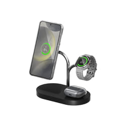 Samsung GP-PWU024WIABW Caricabatterie per dispositivi mobili Auricolare, Smartphone, Orologio intelligente Nero, Argento USB Carica wireless Interno