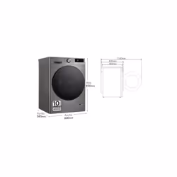 LG F4WR7010AGS lavatrice Caricamento frontale 10 kg 1400 Giri/min Acciaio inox